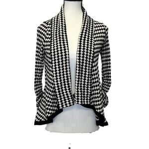Mauve Black & White Open Front Cardigan Sweater - Size S